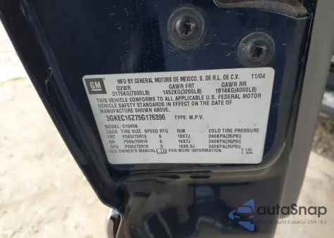 2005 GMC Yukon Xl 1500 Slt из США, поврежденный, VIN 3GKEC16Z75G176396